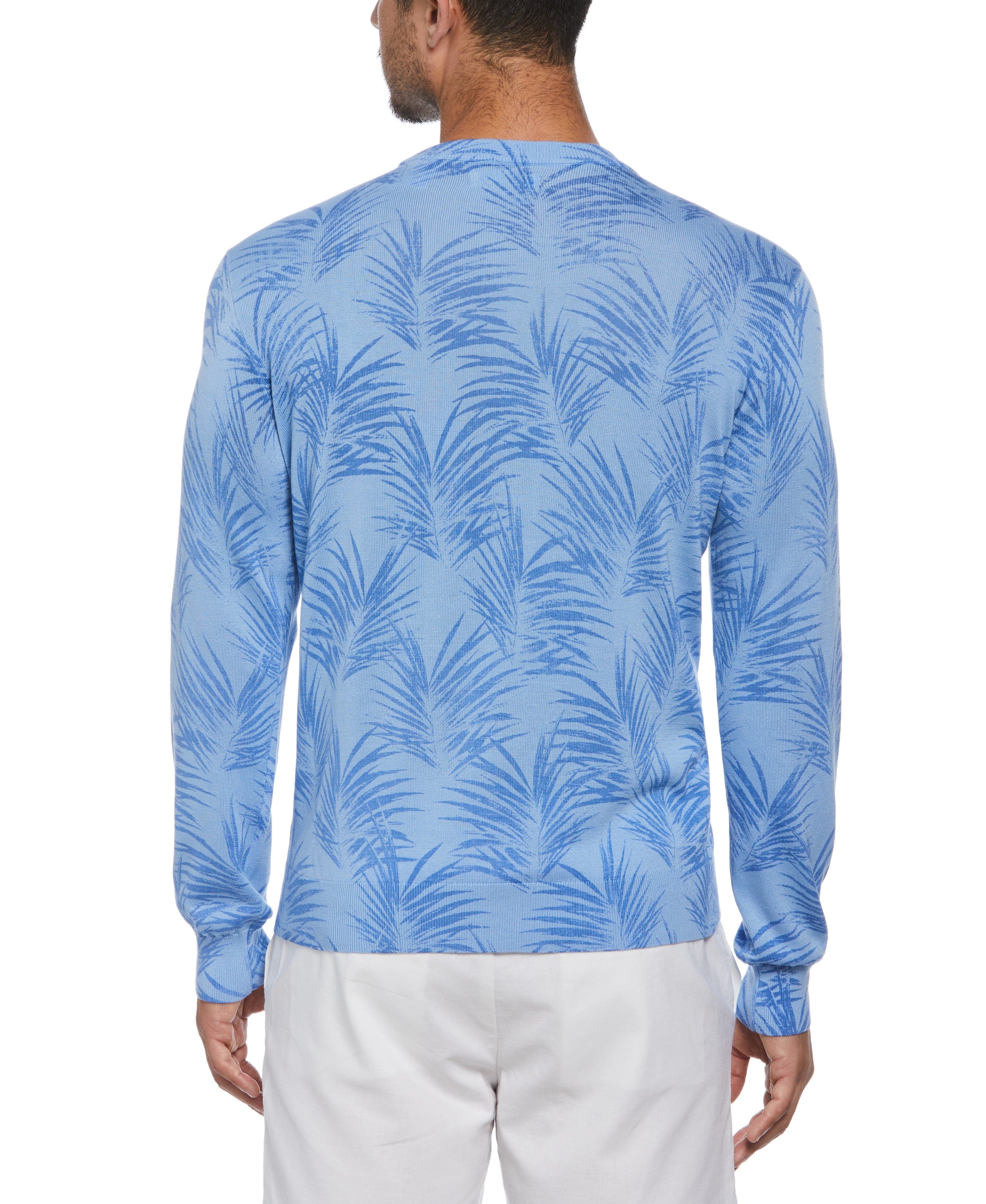Palm Print Jacquard Sweater
