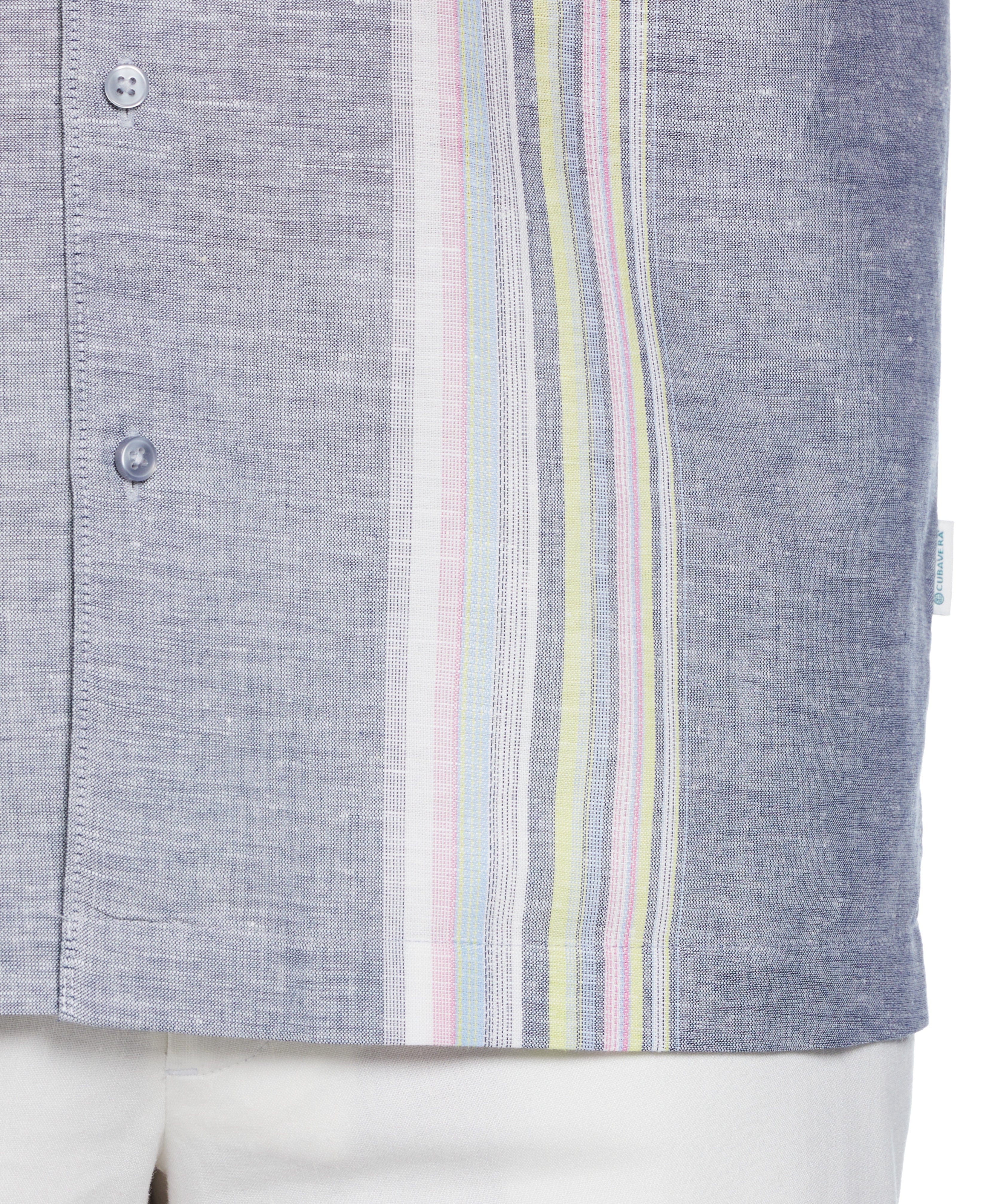 Linen Blend Yarn Dye Panel Shirt