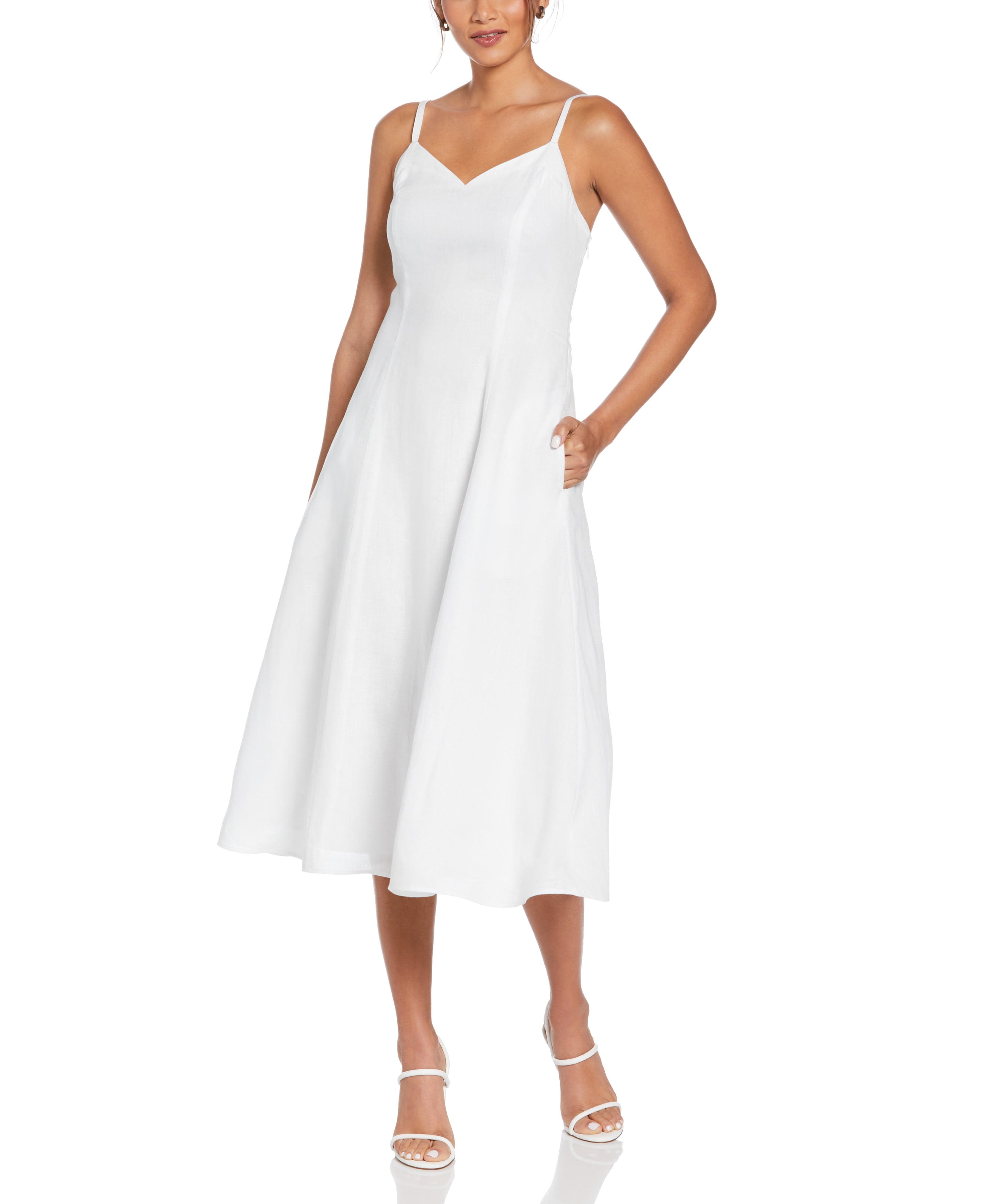 Linen Thin Strap Midi Dress