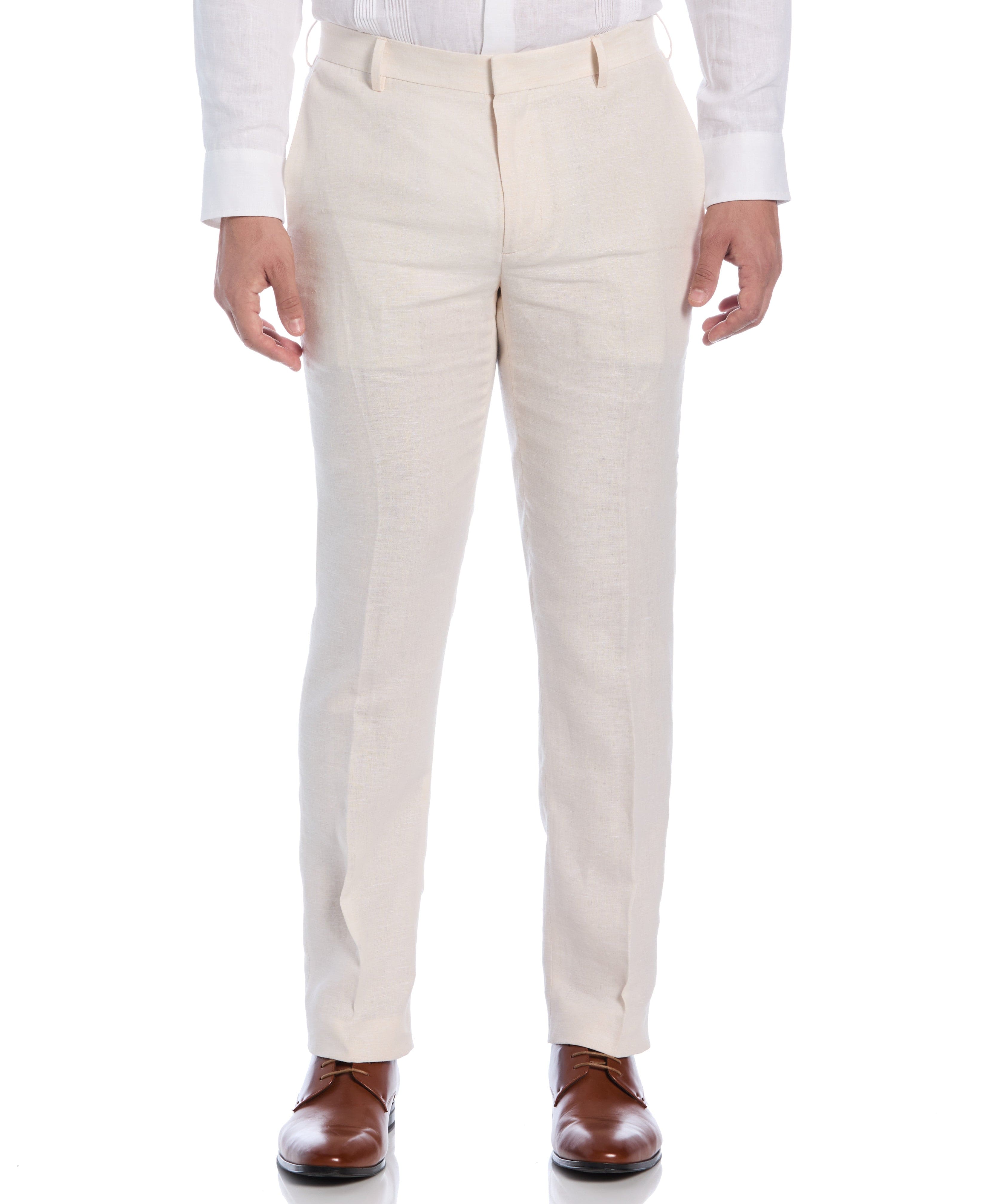 Delave Linen Flat Front Pant