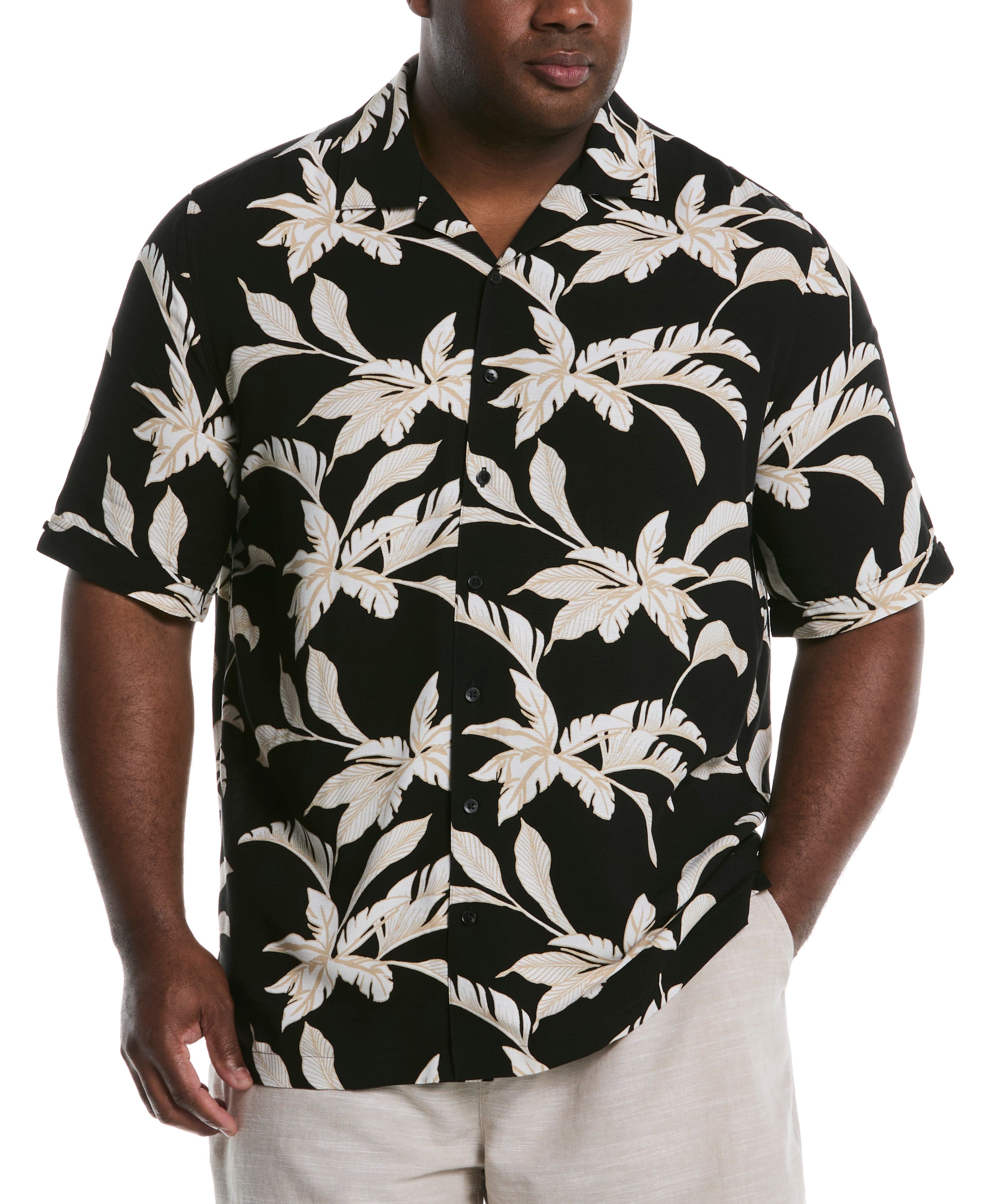 Big & Tall All-Over Tropical Print Shirt