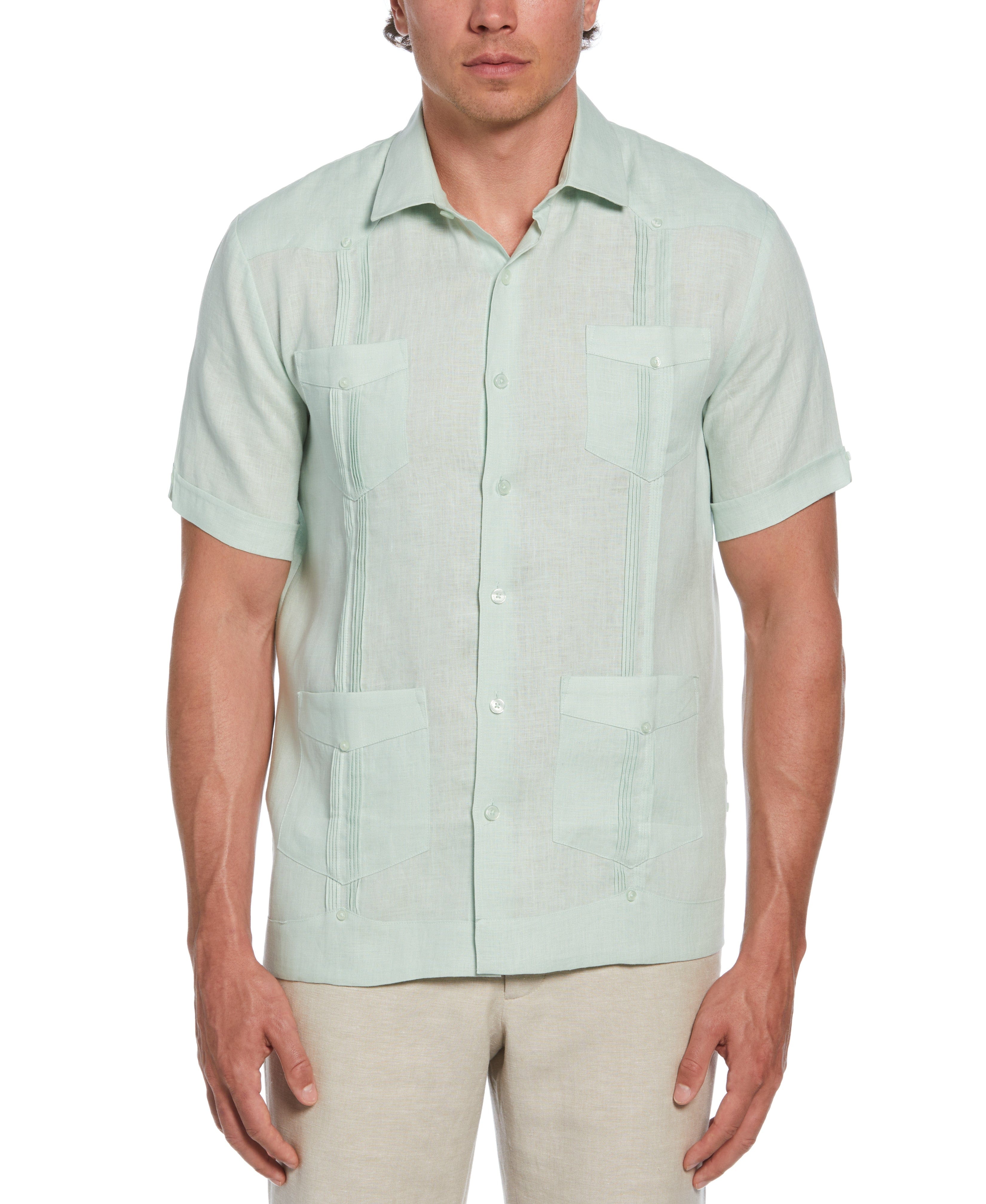 100% Linen Four-Pocket Guayabera Shirt