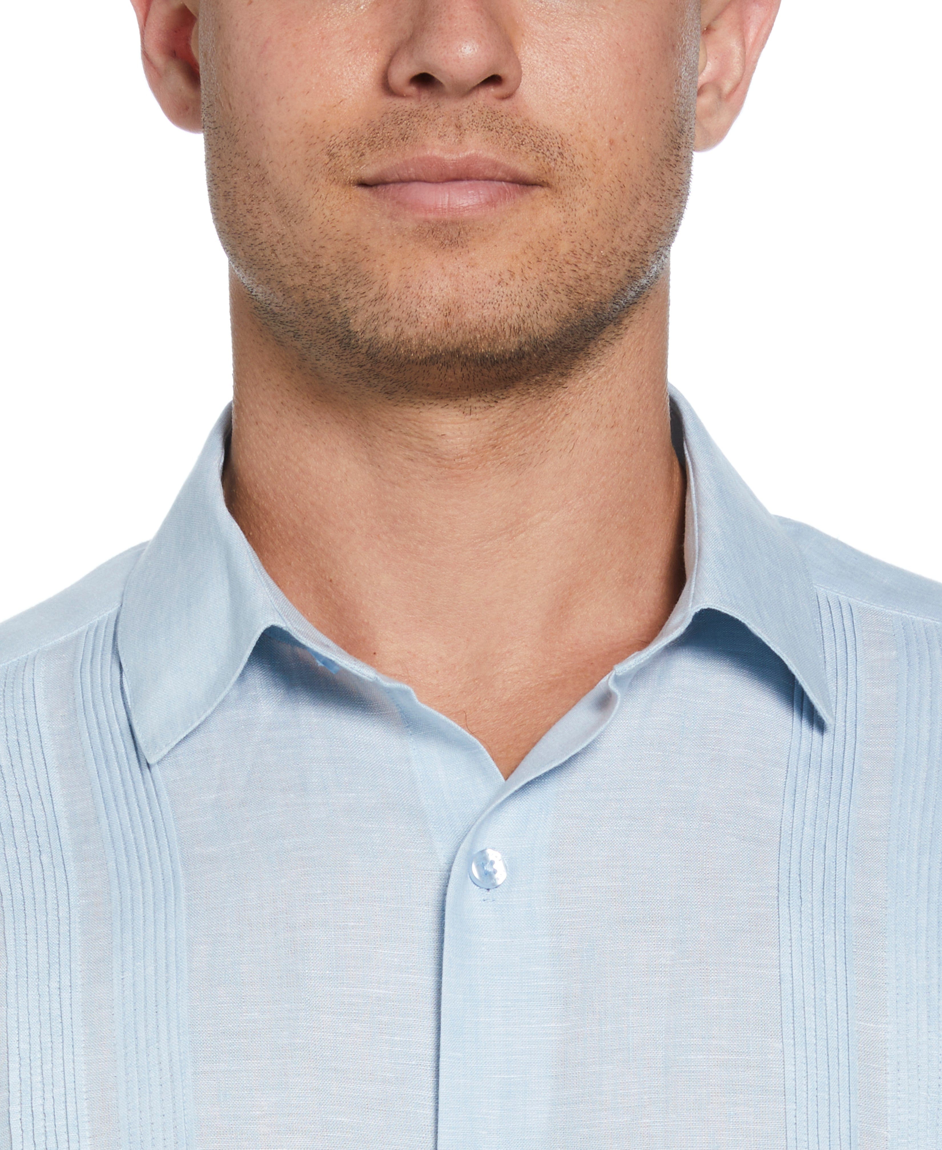 Linen Multi-Tuck Guayabera Shirt