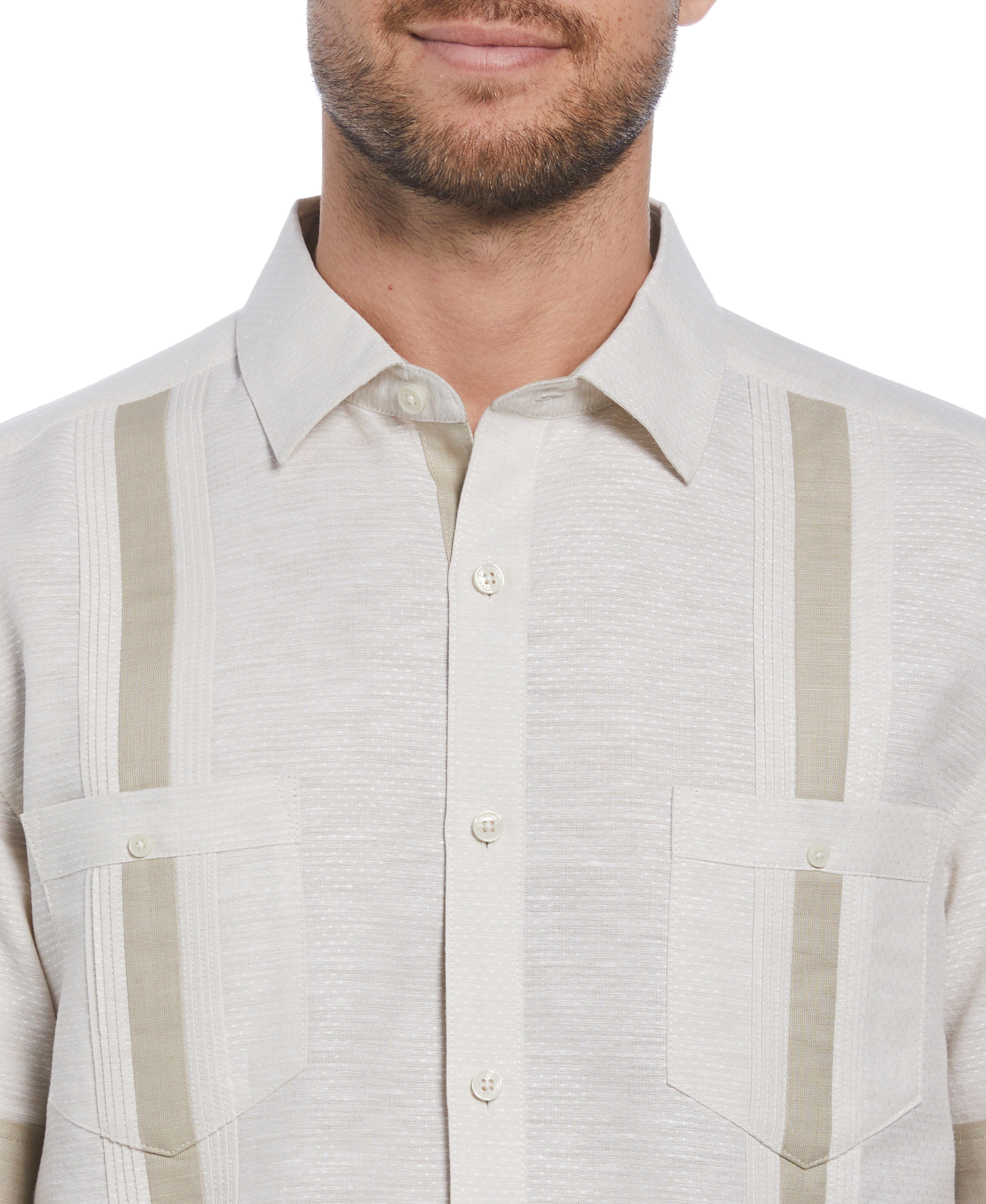 Fashion Double Pocket Guayabera Shirt