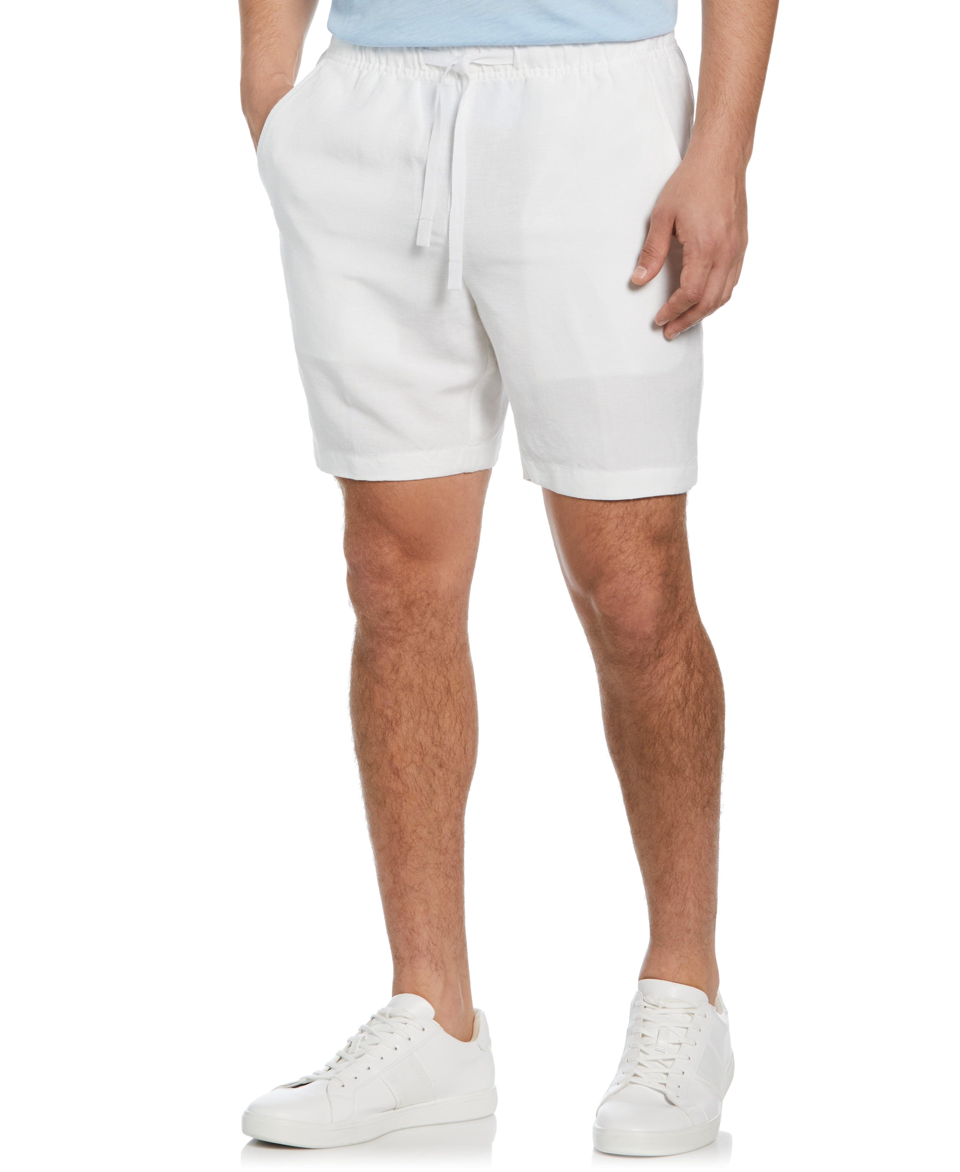 Linen-Blend Pull On Drawstring Shorts