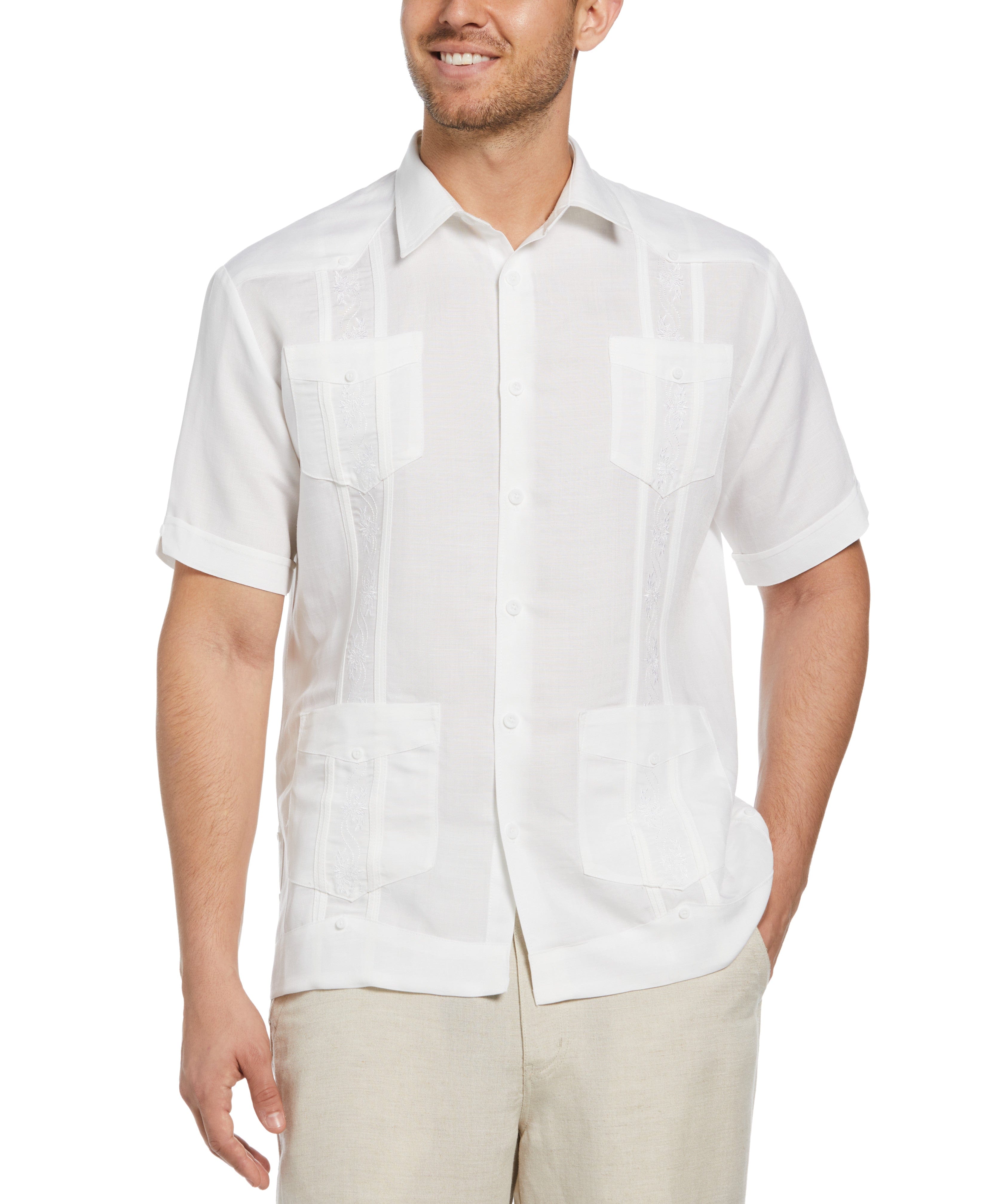 Short Sleeve Embroidered Guayabera