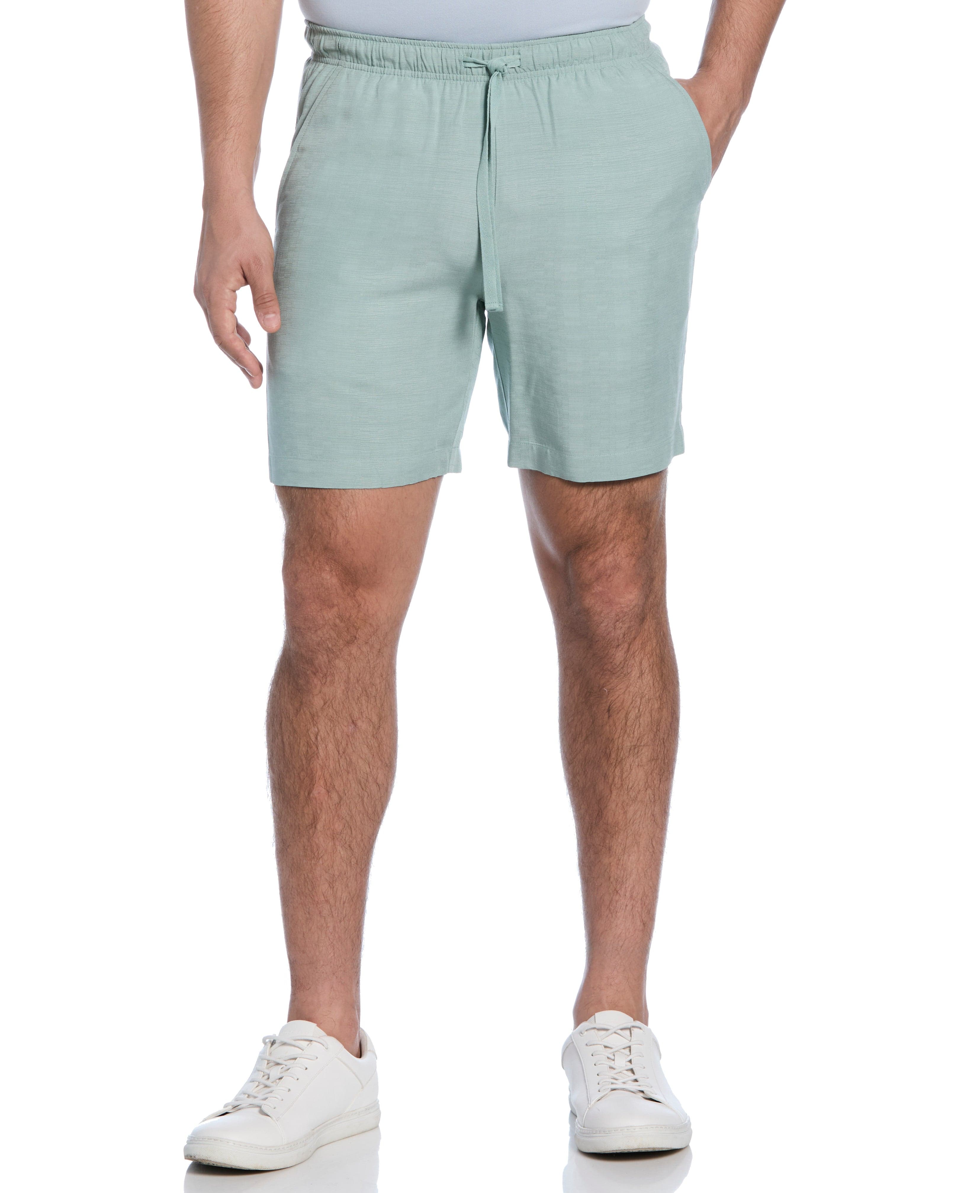 Solid Textured Pull On Drawstring Shorts